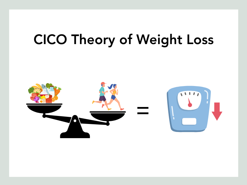 Illustration comparing calories consumed to calories burned in weight loss