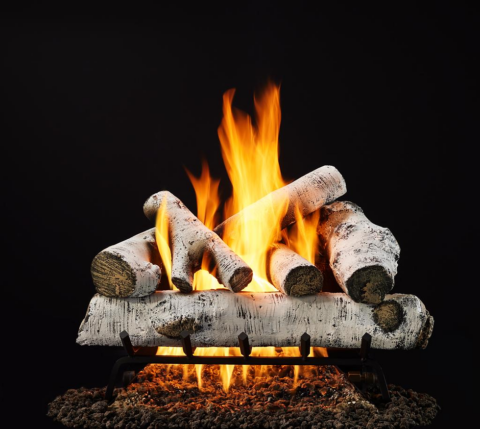 Enjoy the beauty of a birch wood fire with gas logs that make your fireplace hassle-free. The Woodland Birch vented gas log set includes hand-painted logs and a tube burner system designed to fit your existing firebox. Flames and true-to-life embers are ignited via match strike or control flame height with the touch of a button. Log sets available in 18, 24 and 30-inch widths and single or double-tube burner.