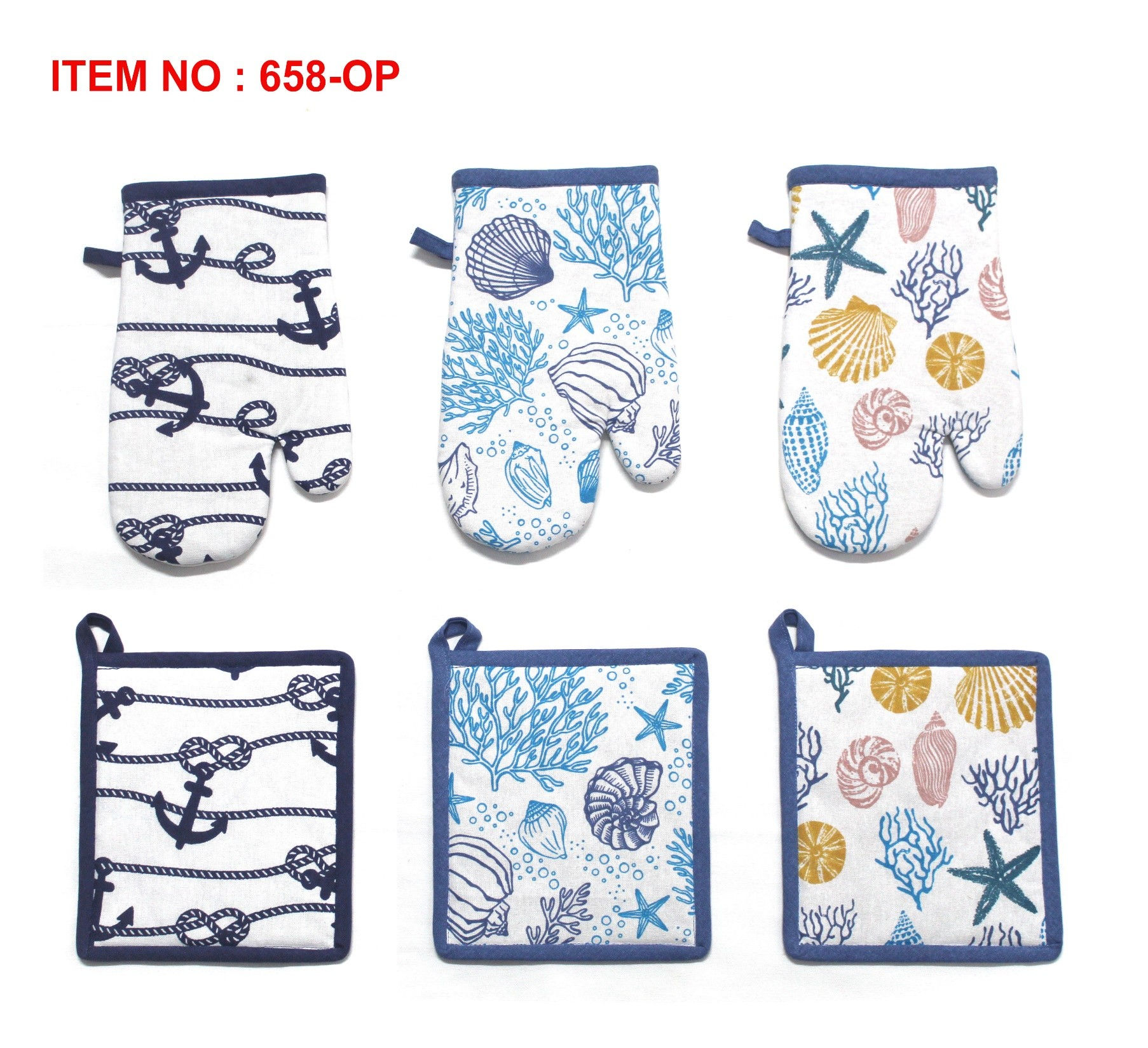 Coastal Printed Ovenmitt & Potholder