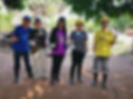 Maggie (far right) pictured with a few of her volunteer team members at their Battambang build site in Cambodia