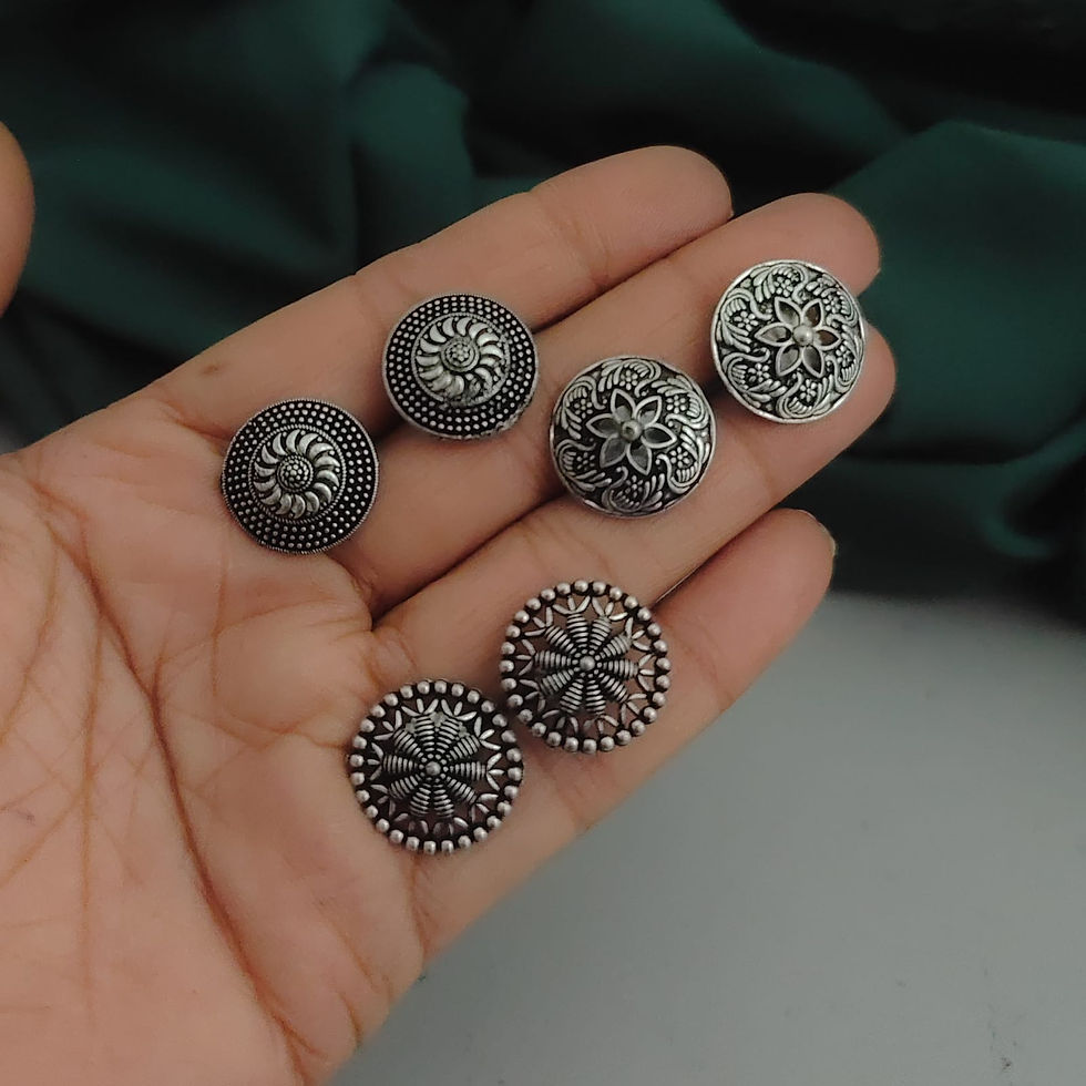 Oxidised cute Stud Earrings (Pack of 3)