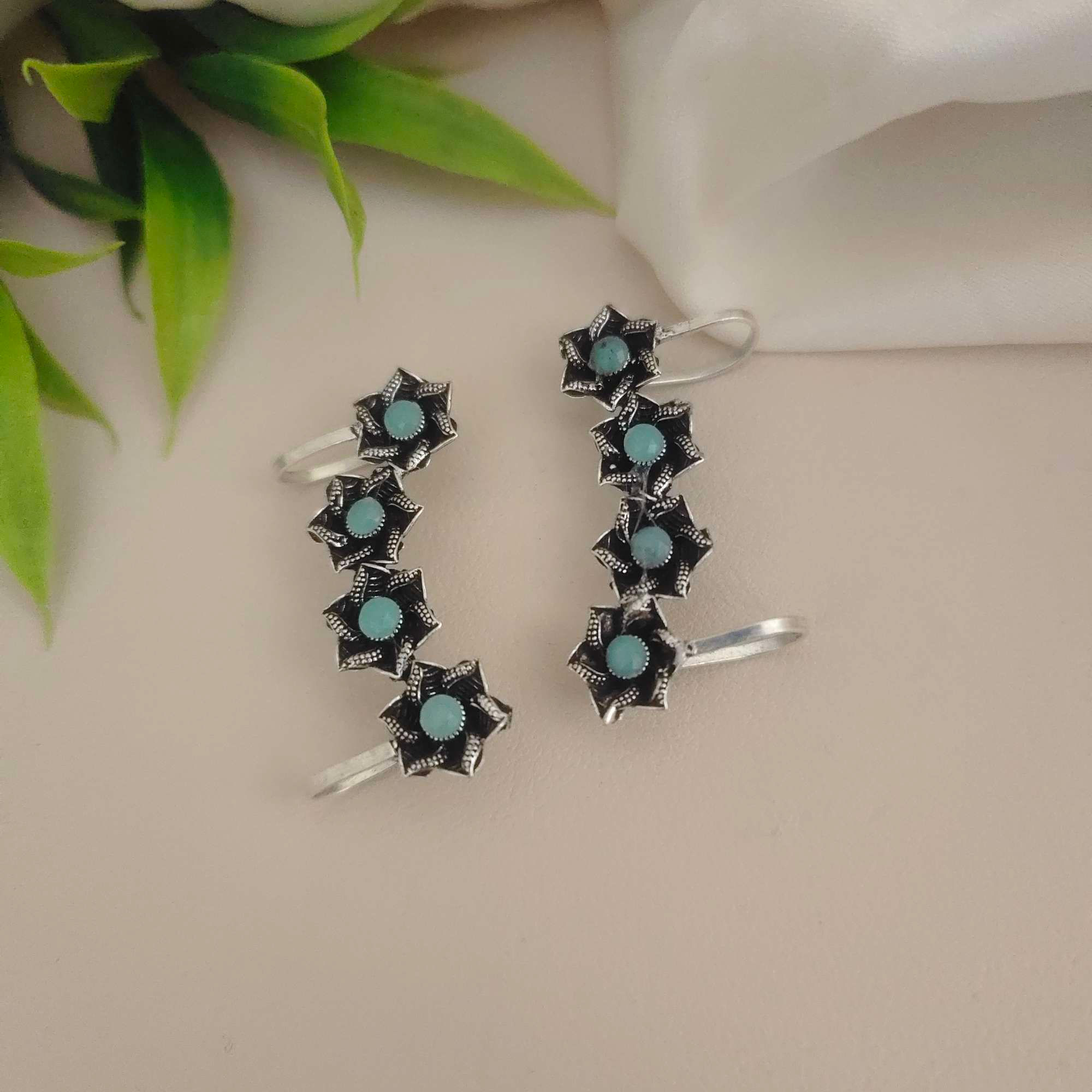 Oxidised Earclips Earrings