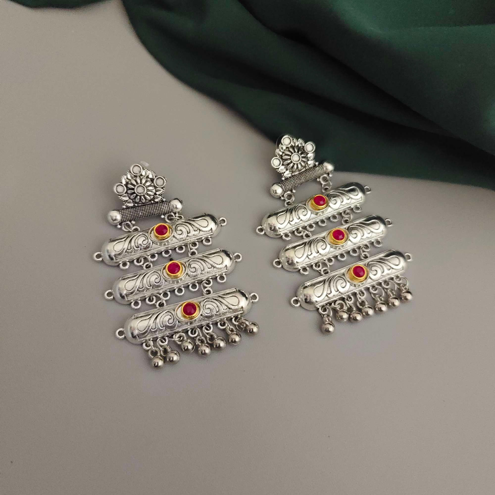 SONALIKA Oxidised Lightweight Dangle Earrings