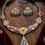 Thumbnail: CRIMSON Oxidised Rajwada Hasli Necklace Earrings Set 