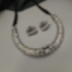 SMAYRA Silver Replica Brass Hasli Necklace Earrings Set