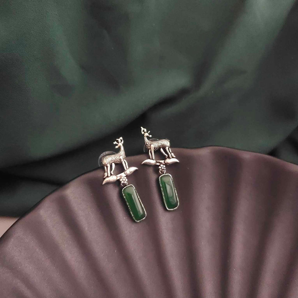 Thumbnail: MRIG Oxidised Stone Earrings 