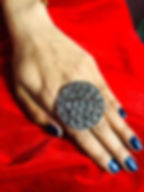Big Size Silver Plated Adjustable Flower Ring