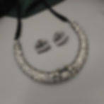 SMAYRA Silver Replica Brass Hasli Necklace Earrings Set