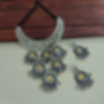 AASHNA Two Tone Oxidised Necklace Earrings Set