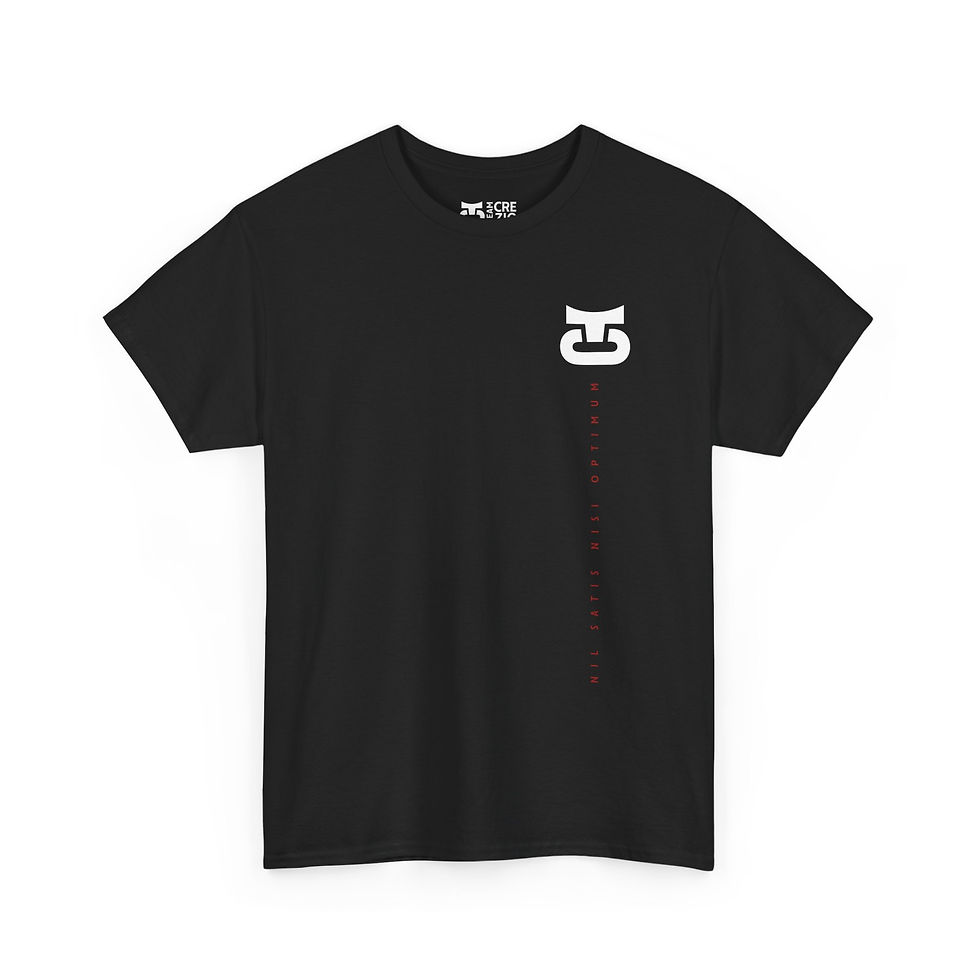 Thumbnail: Team Crezio - NIL SATIS NISI OPTIMUM Black Unisex Heavy Cotton Tee