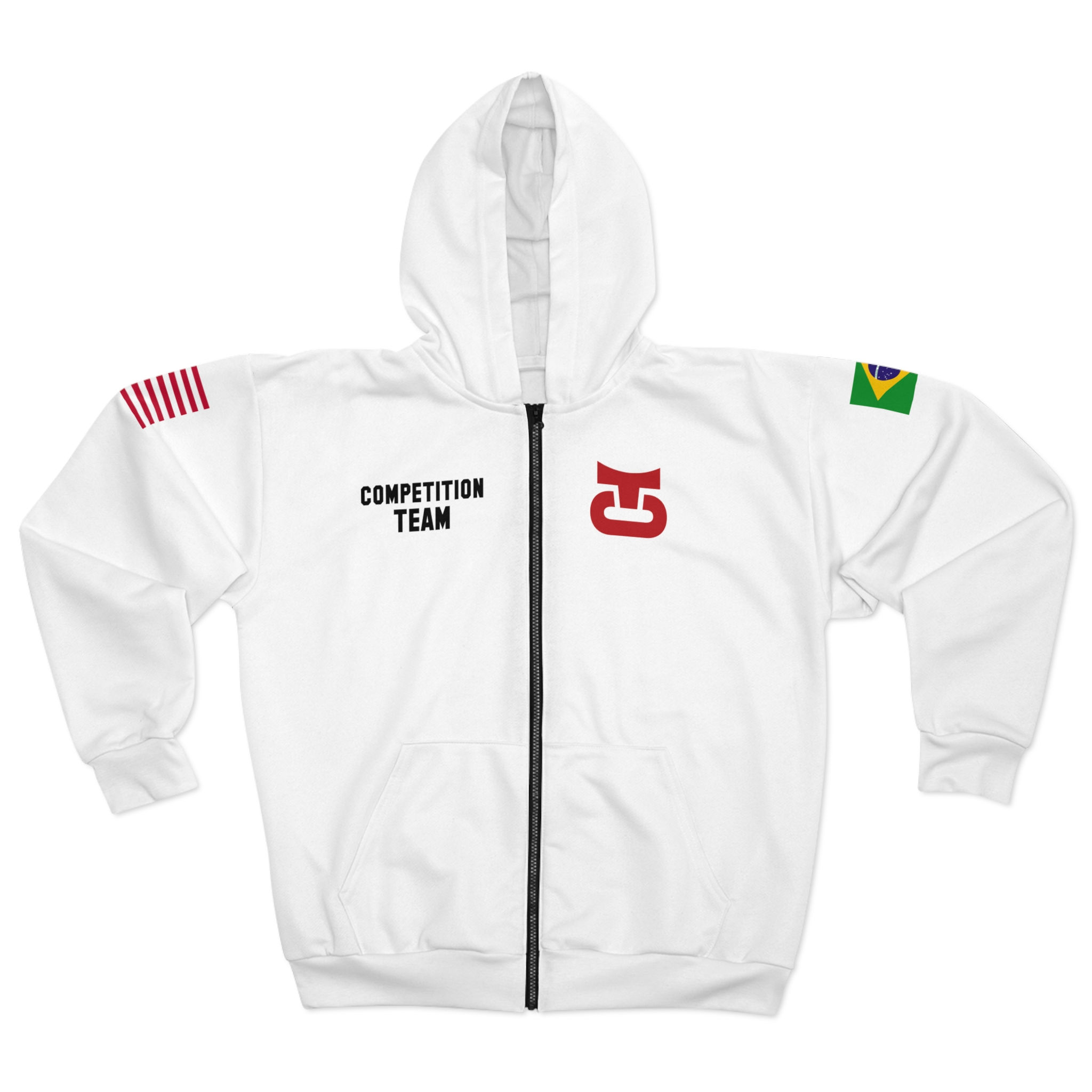 Team Crezio Competition Team - White Unisex Zip Hoodie (AOP)
