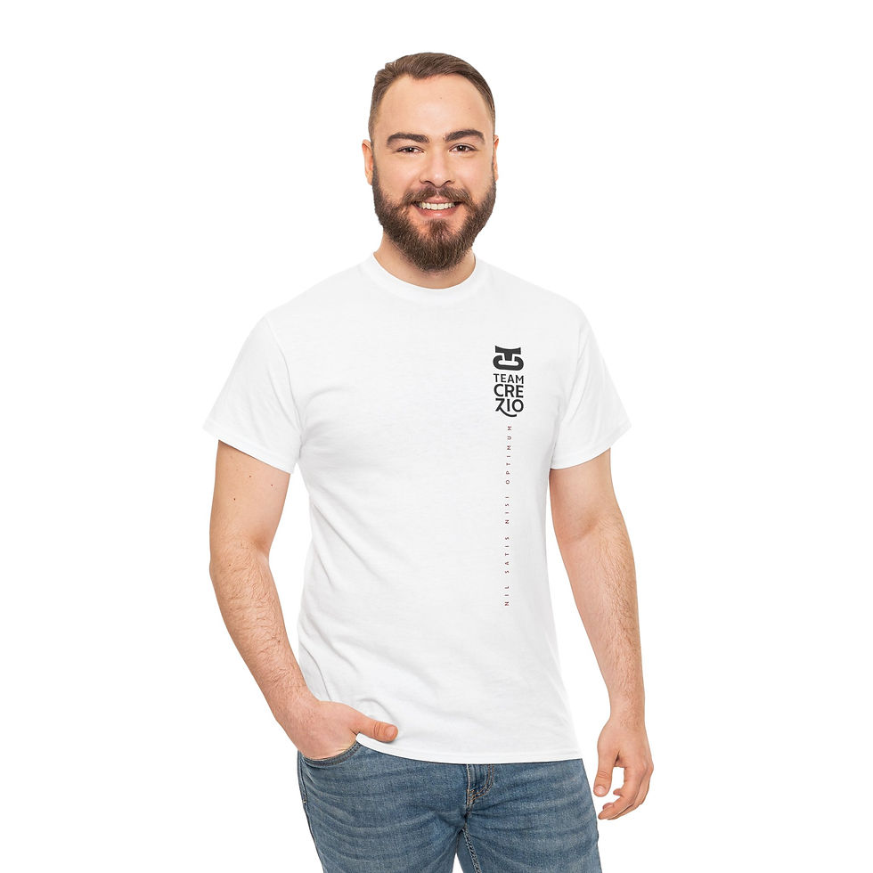 Thumbnail: Team Crezio NIL SATIS NISI OPTIMUM - White Unisex Heavy Cotton Tee