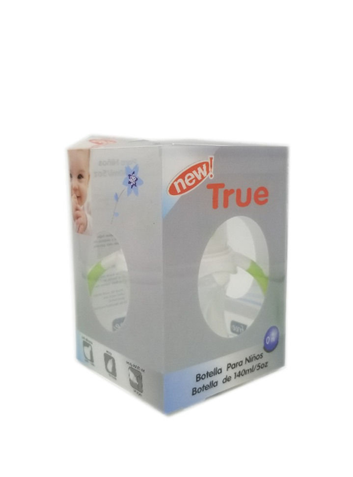 TRUE BABY BOTTLE W/ RUBBER GRIP AST. 5oz