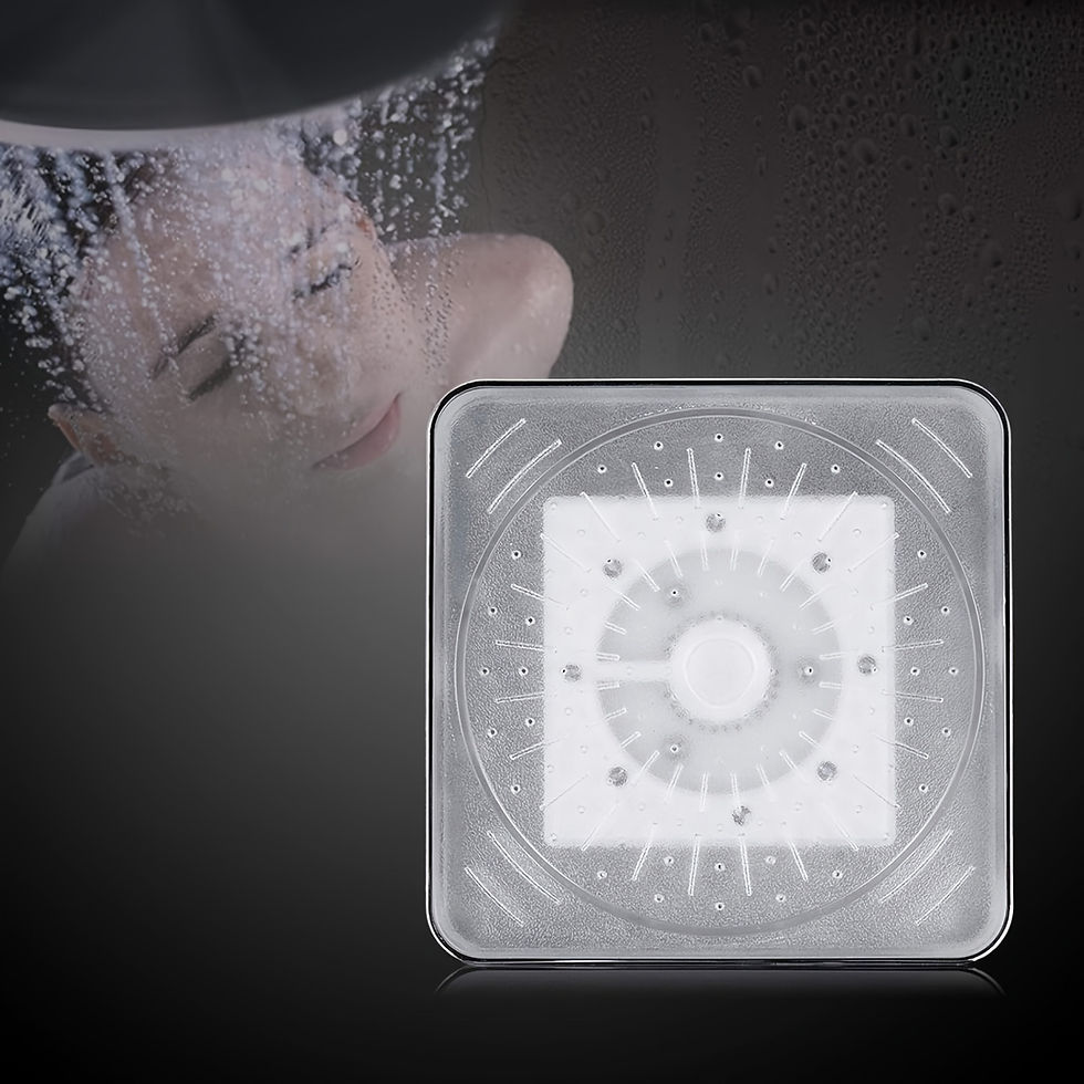 Thumbnail: 7 Color Changing Shower Head] 1pc 6 Inch Square Rain Shower Head High Flow Rain