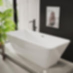 Thumbnail: 59-Inch White Acrylic Freestanding Bathtub - Deep Soaking Tub with Non-Slip Base