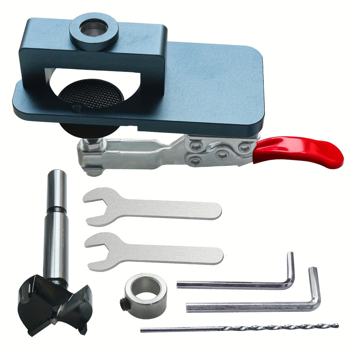 1 Set 35mm Hinge Boring Jig Kit, Concealed Hinge Drilling Guide Jig, Aluminum Al