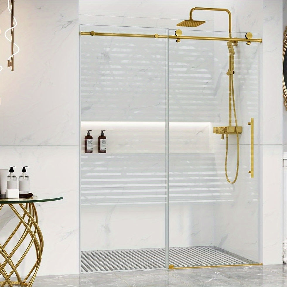 Thumbnail: Frameless Sliding Shower Door with Clear SGCC Tempered Glass - 56-60" W x 75" H 