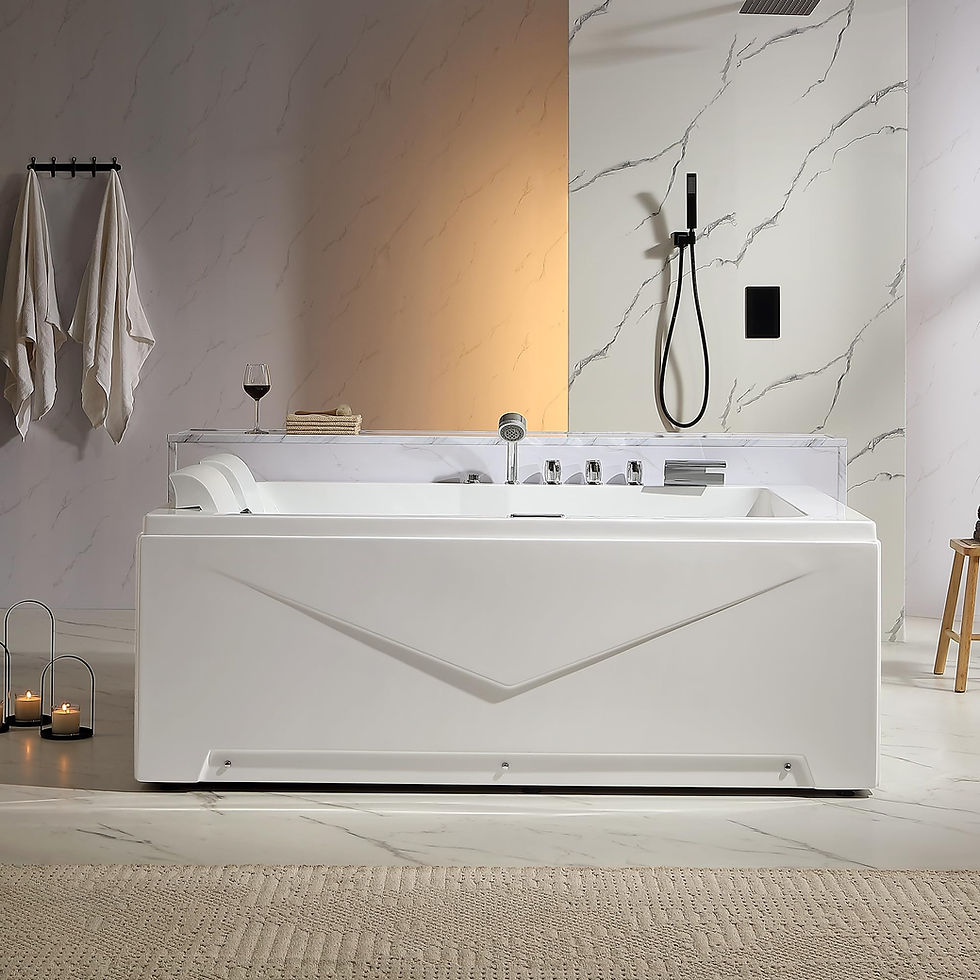 Thumbnail: Empava 2 Person Heated Soaking Whirlpool Bathtub, 71” Jetted Tubs with 16 Jet...