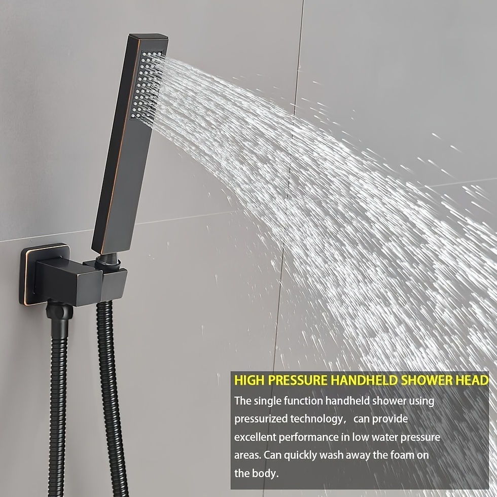 Thumbnail: Luxury Brushed Golden Shower System with 8" Rainfall Shower Head & Handheld Show