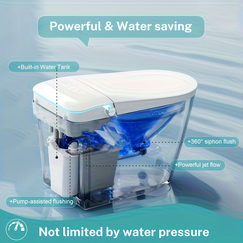 Thumbnail: Smart Toilet with Bidet Built in, Bidet Toilet with Heated Seat and Night Light,