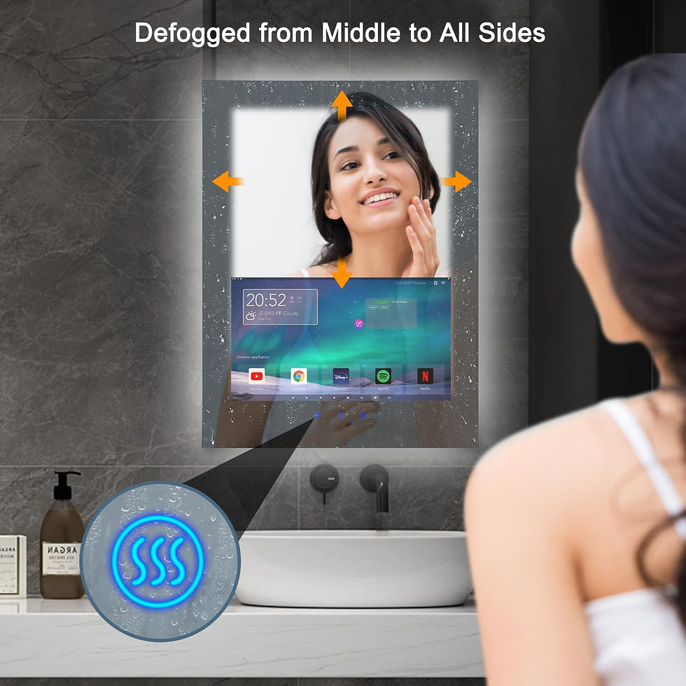 Thumbnail: Haocrown 24x32 Inch Bathroom Vanity Mirror with 21.5" Touch Screen Smart Syst...
