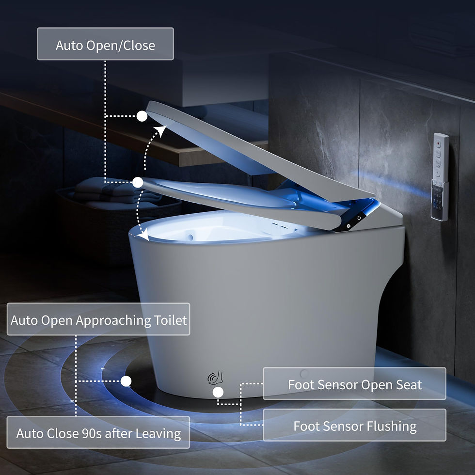 Thumbnail: Ihatit Smart Toilet with Bidet Built in, Toilets with Tank, Auto Open Close, ...