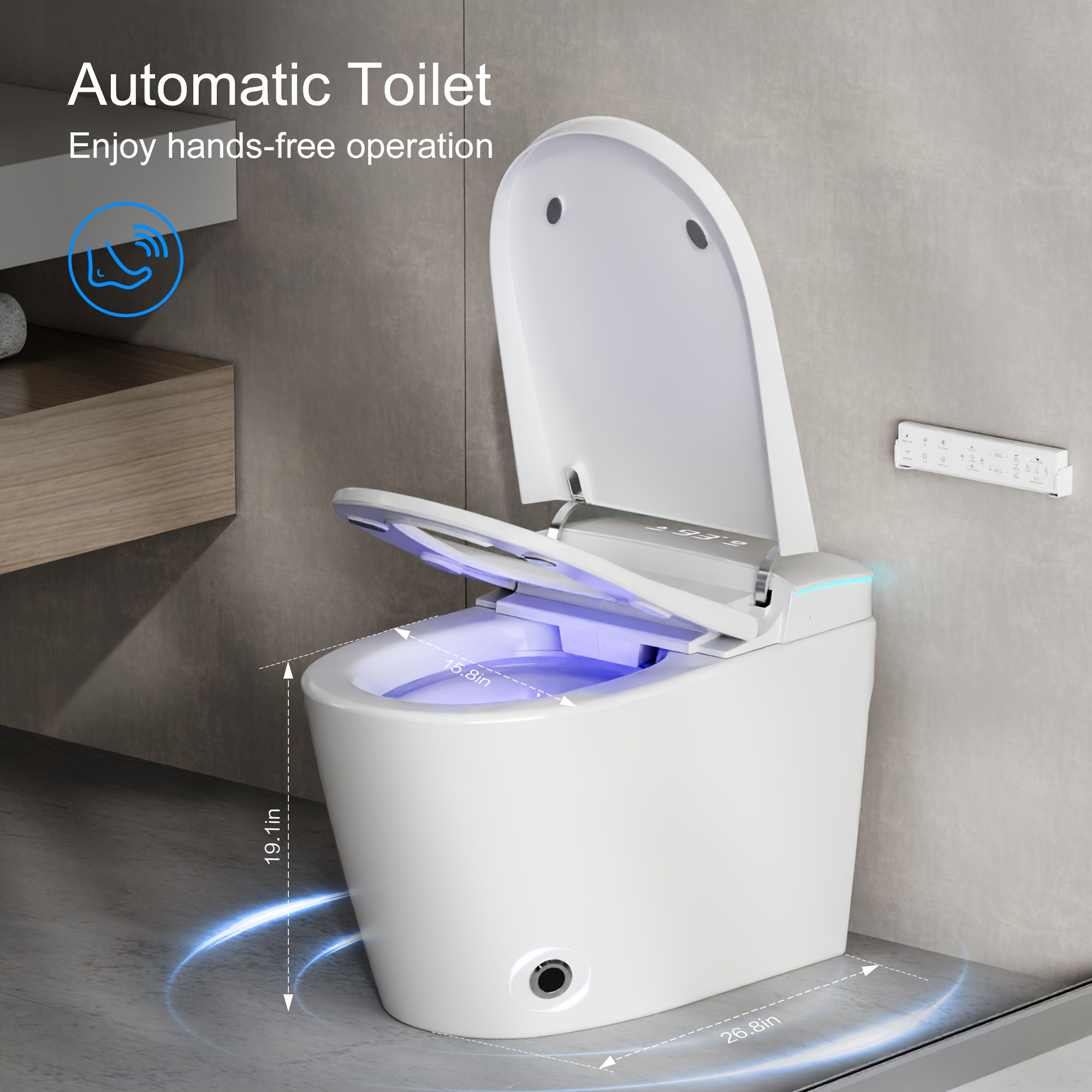 Smart Toilet with Bidet Built in, Bidet Toilet with Heated Seat and Night Light,
