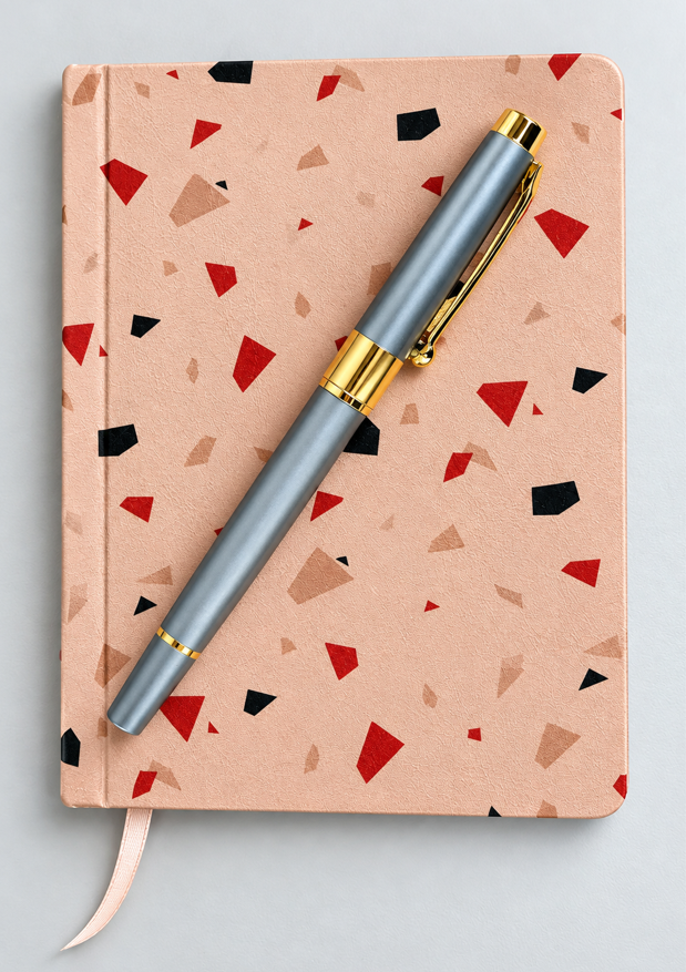 Notebook and pen, representing handwritten notes