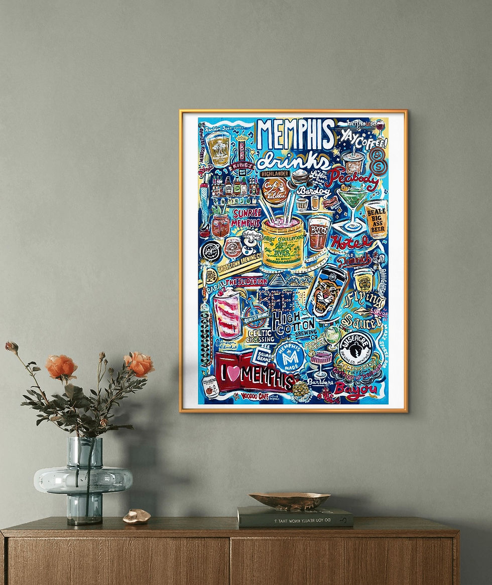 Thumbnail: ORIGINAL “Memphis Drinks” Famous Breweries, Bars, and Drinks Painting