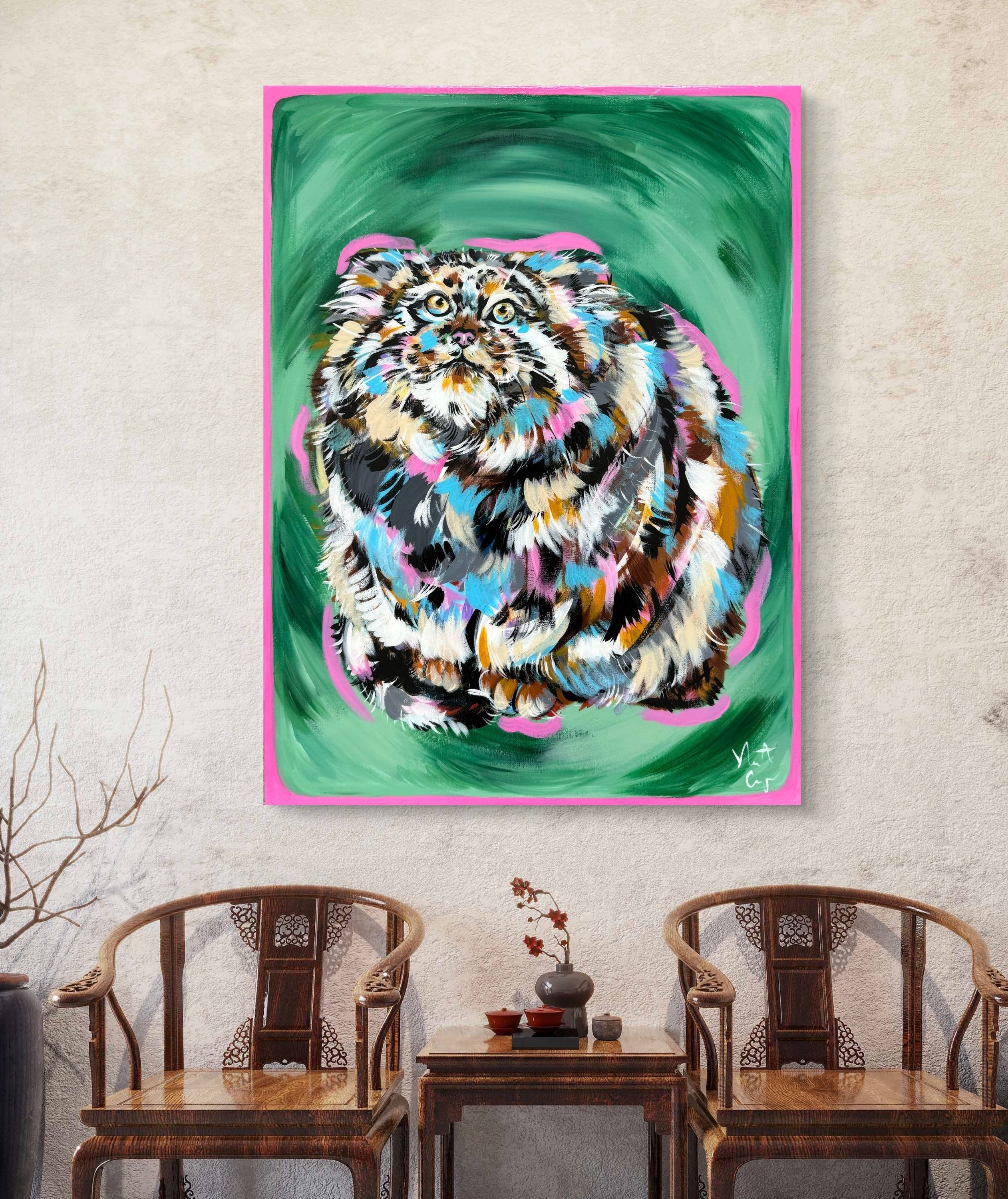 Pop Art Pallas’s Cat Original Painting