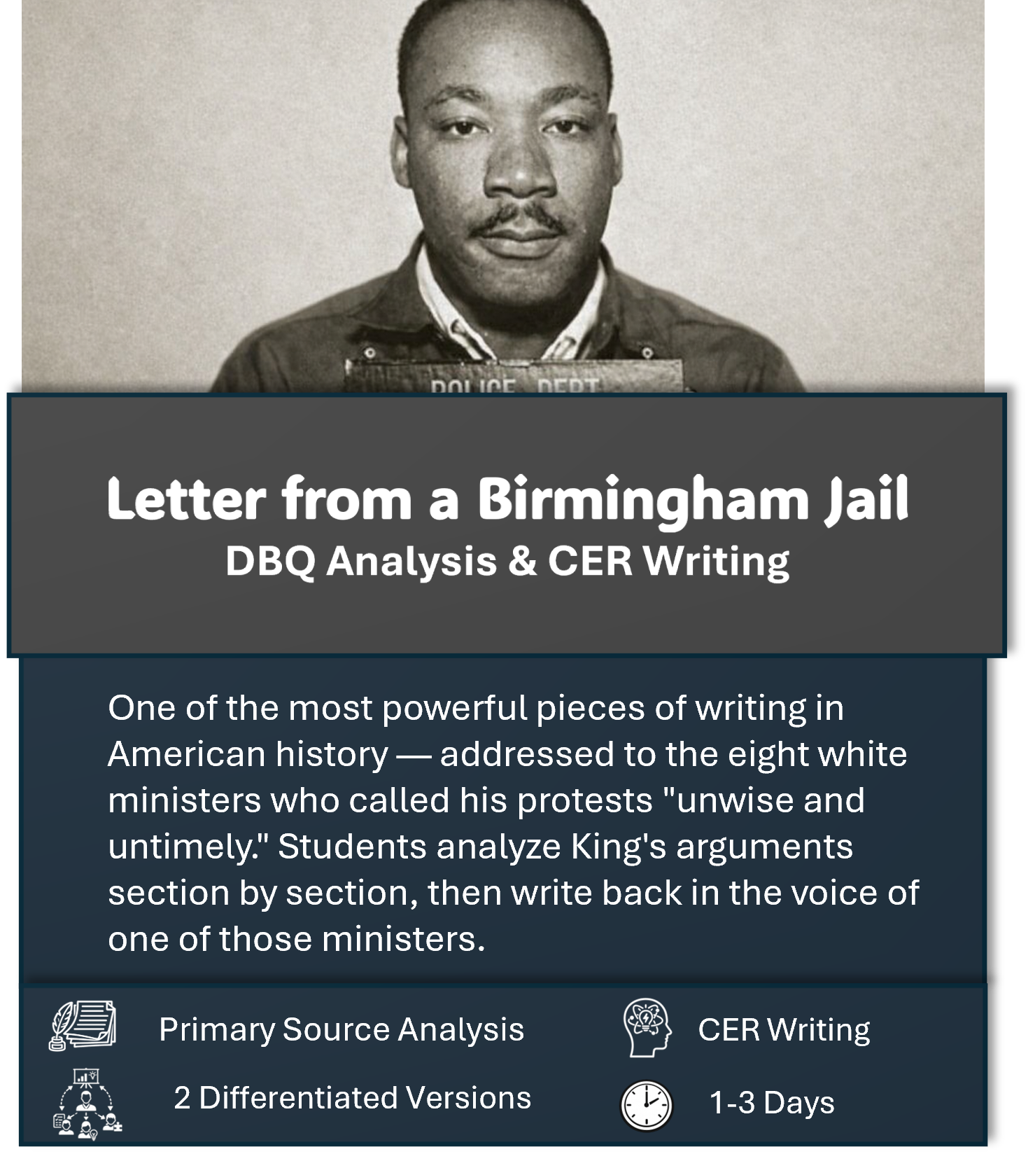 Letter from a Birmingham Jail Lesson Plan | Civil Rights Movement DBQ & CER
