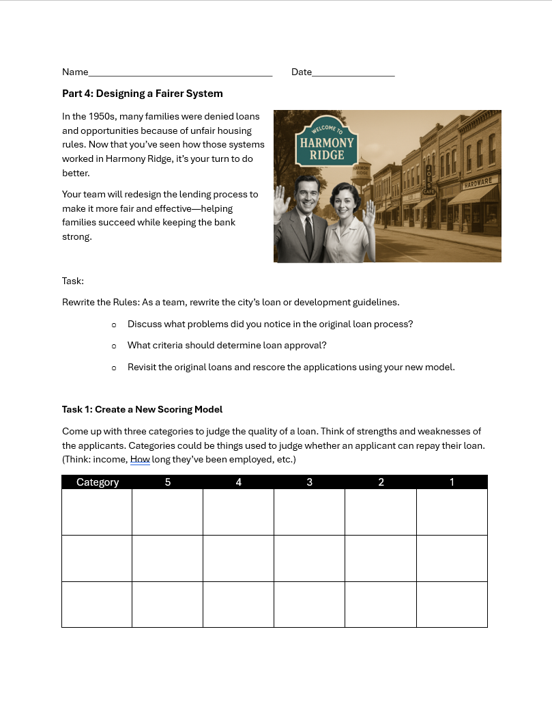 Thumbnail: Redlining & Housing Segregation Simulation – Harmony Ridge Case Study