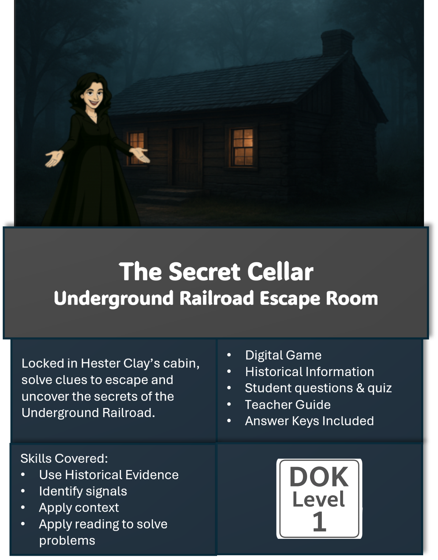 Underground Railroad Digital Escape Room – The Secret Cellar