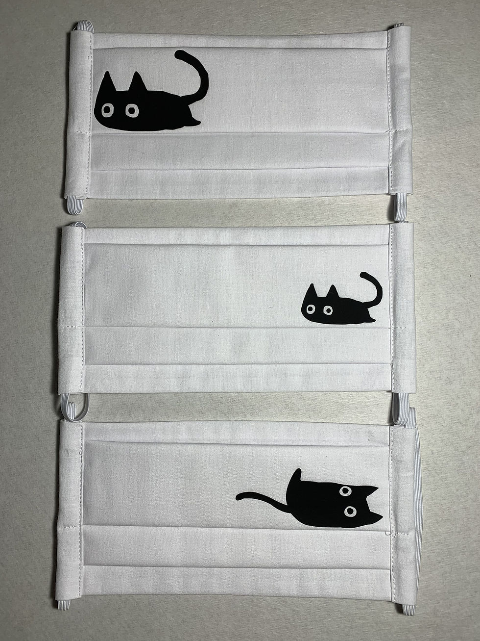 Thumbnail: Compose your Facial Mask 100% Black cats, triple layers Cotton, handmade