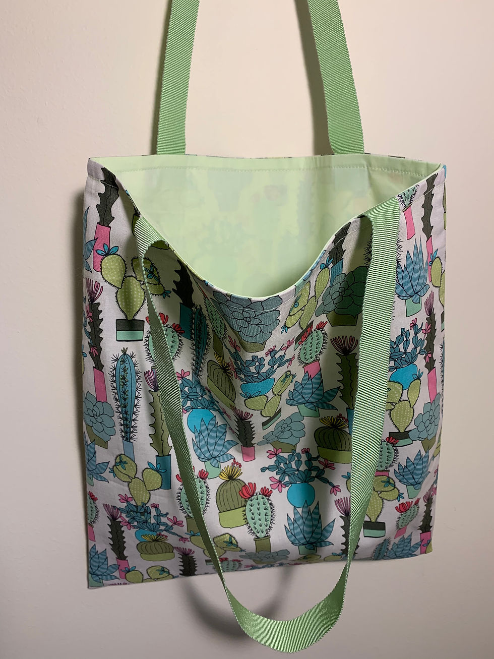 Thumbnail: Cotton shopping cactus tote bag