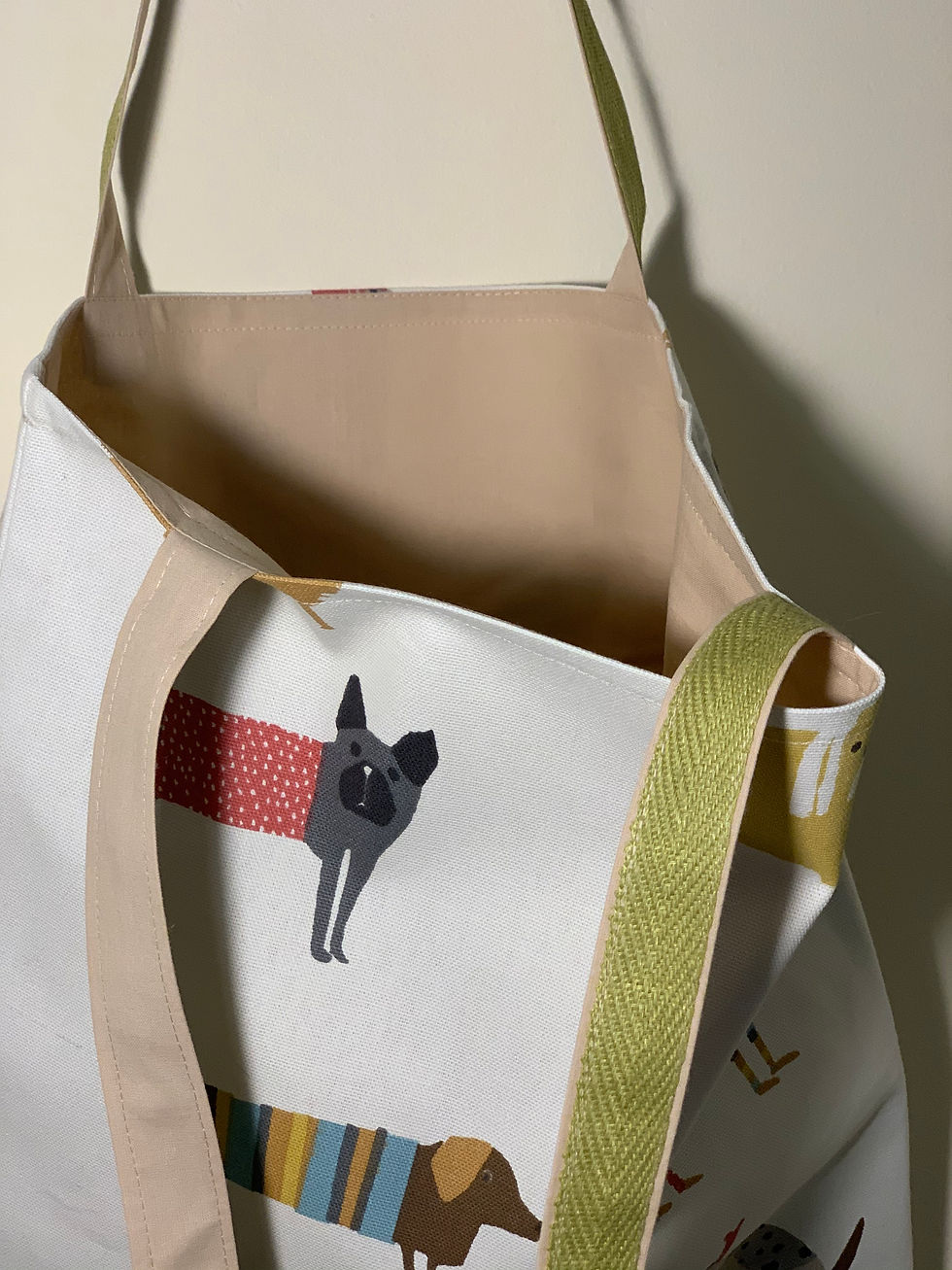 Thumbnail: Cotton shopping dogs tote bag