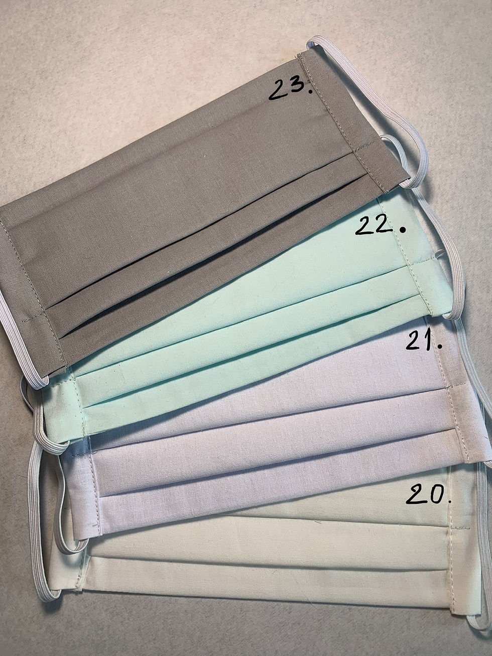Thumbnail: Facial Mask 100% triple layers Cotton, Pocket filter, handmade, Washable