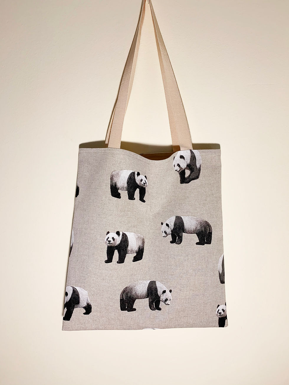 Thumbnail: Cotton shopping panda tote bag