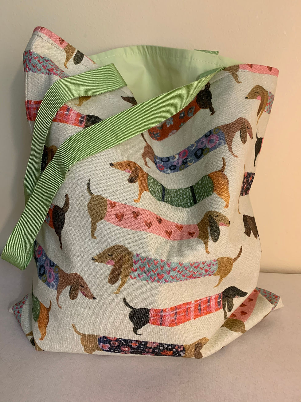 Thumbnail: Cotton shopping dogs tote bag