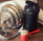 Protein powder plus gym eqipments