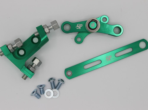 thumbnail image 2 of Lambretta CNC 6061 Alloy Gear Linkage Set – Green Anodised – By Sp-developments 2 of 3