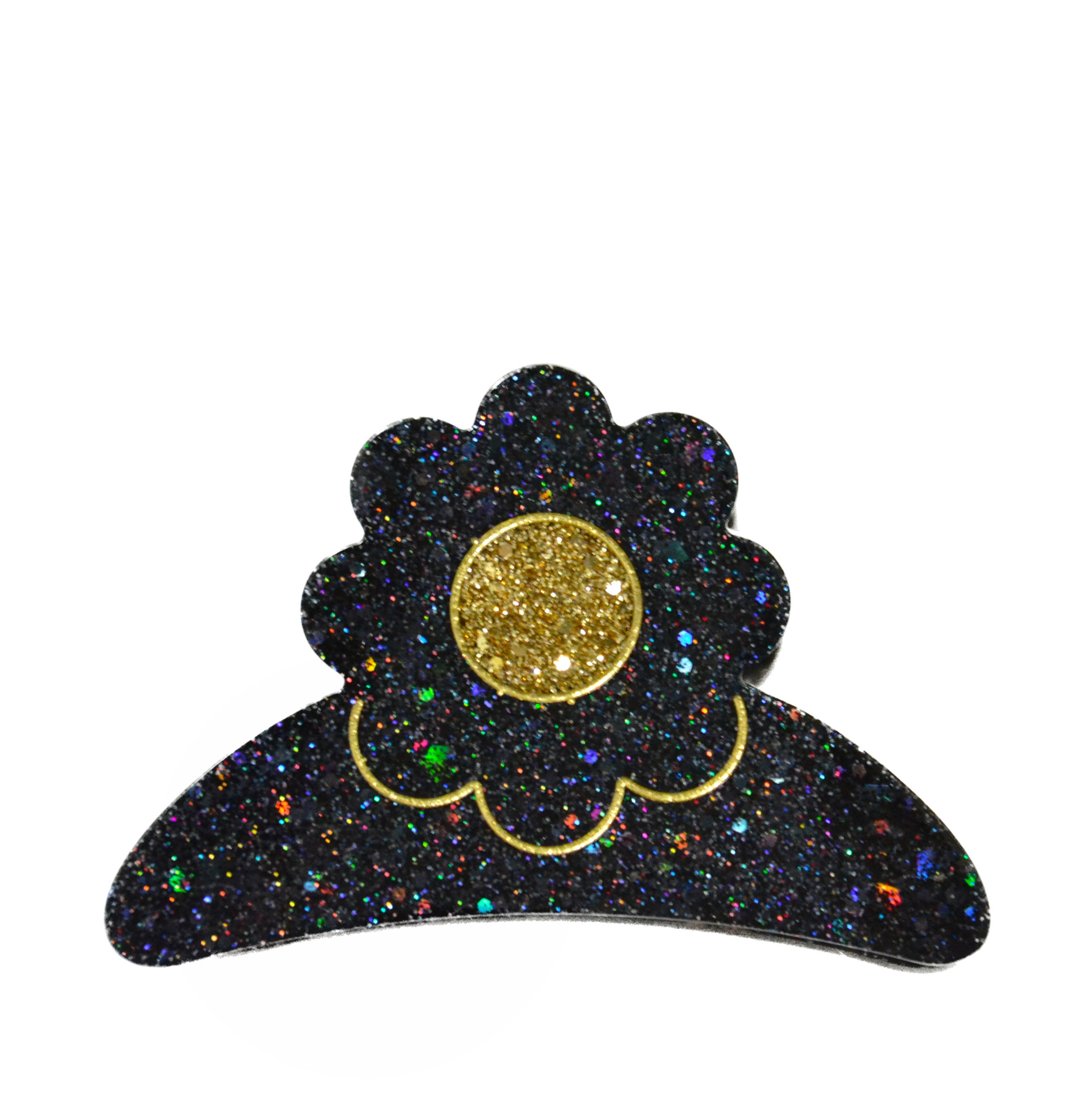 Pince à cheveux griffe Flower, noire