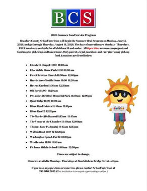 BC School Nutrition Starts Summer Meal Program