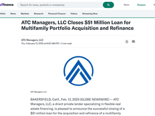 ATC Managers, LLC Closes $51 Million Loan for Multifamily Portfolio Acquisition and Refinance
