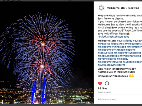 Melbourne Star Fireworks Image Promoting Australia Day 2018