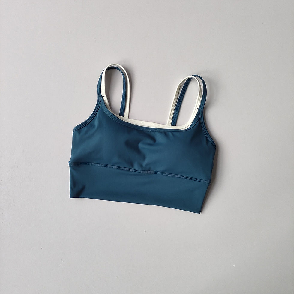 Thumbnail: Flow Contrast Longline Sports Bra Ocean Teal