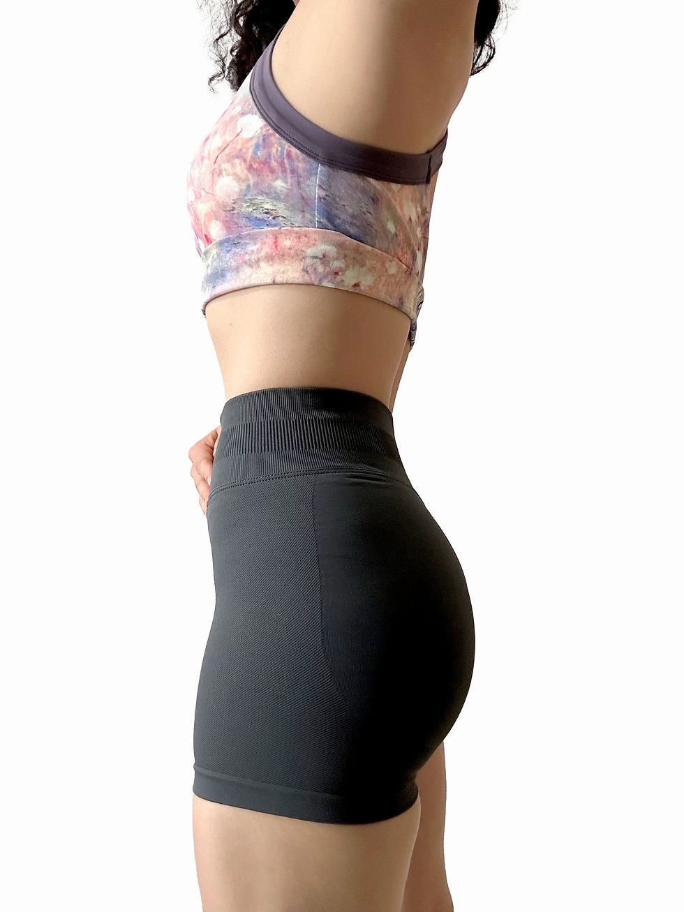 Thumbnail: Momentum Mid-Rise Sculpt Seamless Shorts Grey Side 2