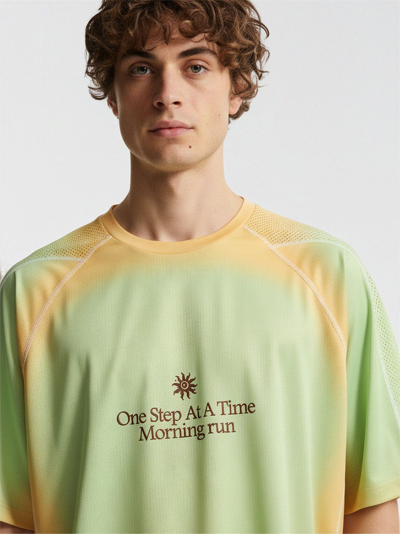 Thumbnail: Sunshine Breathable Running T-Shirt Green Detail