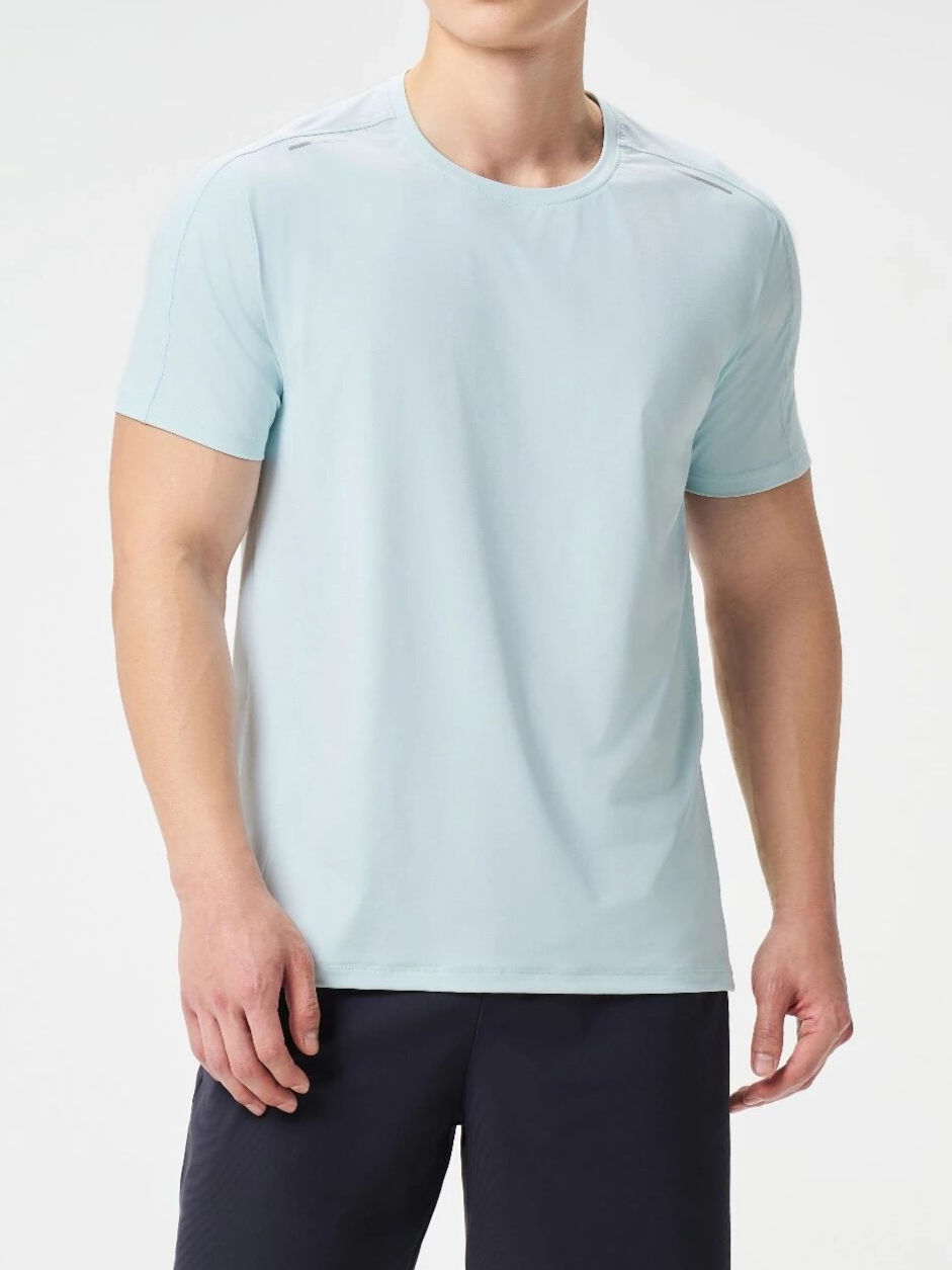 Momentum Lightweight Quick-Dry Gym T-Shirt Cyan