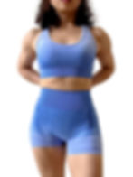 Momentum Gradient Sculpt Seamless Workout Set Blue Front